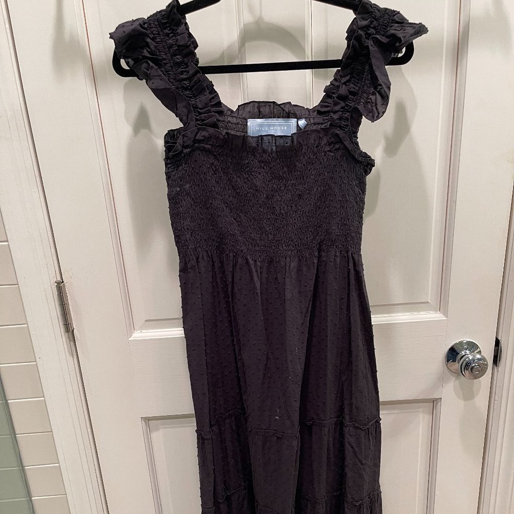Black Swiss Dot Ellie Nap Dress L